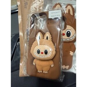 Labubu Monsters Brown 3D Silicone Case for iPhone 15 Pro Max WOW Monsters Cute
